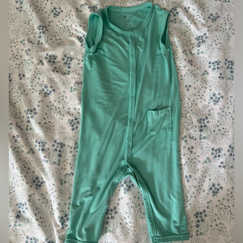 Kyte Baby turquoise blue tank top romper. 18-24 mo